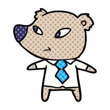 Tatlı çizgi film ayısının vektör çizimi