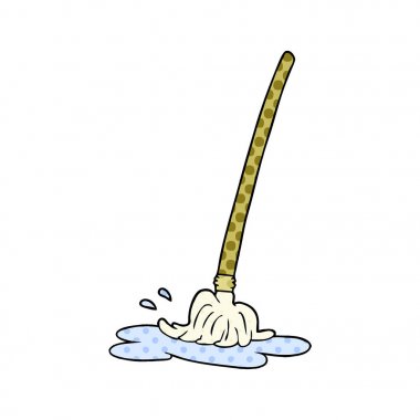 ıslak karikatür paspas vektör çizim