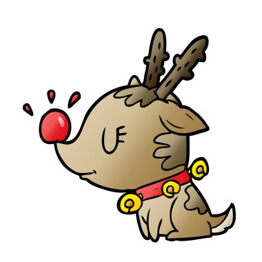 vektör çizim karikatür Noel reindeer