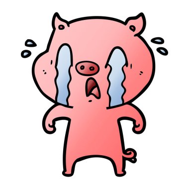 vektör çizim ayı ağlıyor çizgi film