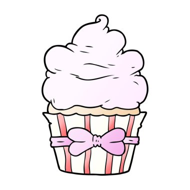 vektör çizim karikatür cupcake