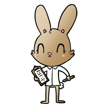 sevimli çizgi tavşan pano ile