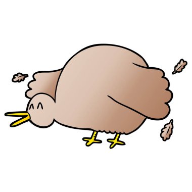 çizgi film kivi kuş kanatlarını çırparak