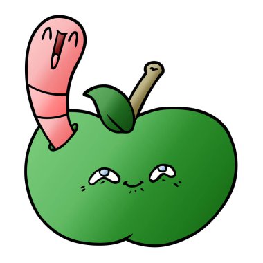 çizgi film solucan mutlu Apple