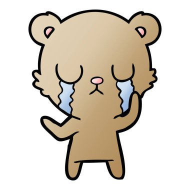 vektör çizim karikatür ayı ağlama