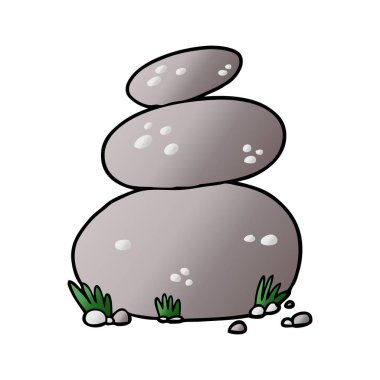 Yığılmış Çizgi film büyük taşlar