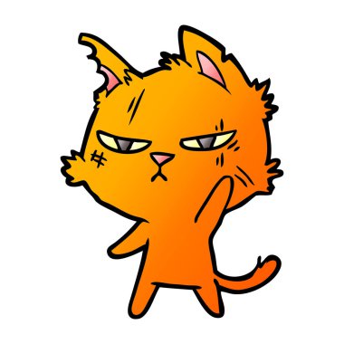 vektör çizim zor karikatür kedi