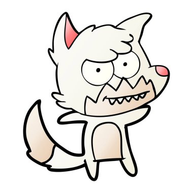 vektör çizim karikatür sırıtan Fox