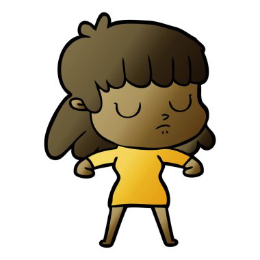 vektör çizim karikatür kayıtsız kadın