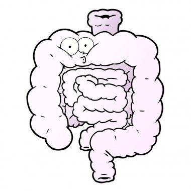 vektör çizim karikatür bağırsak