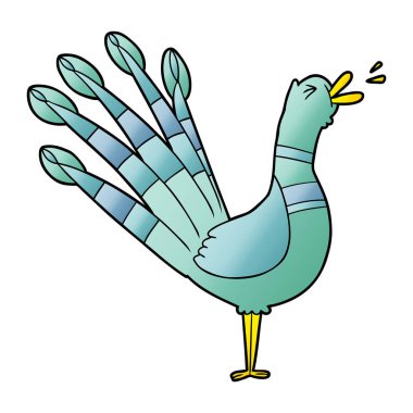 vektör çizim karikatür tavus kuşu