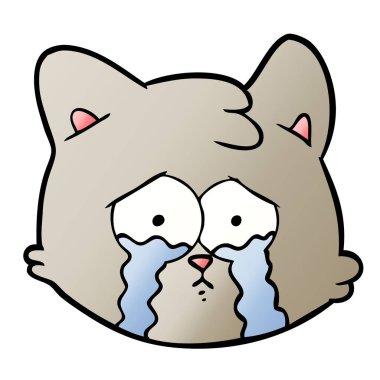 vektör çizim karikatür kedi ağlama