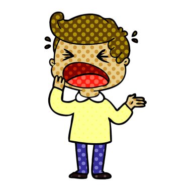 vektör çizim karikatür bağıran adam