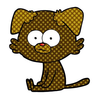 vektör çizim gergin köpek çizgi film