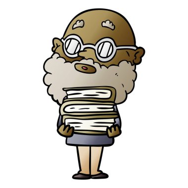 çizgi film meraklı adam sakal ve gözlük