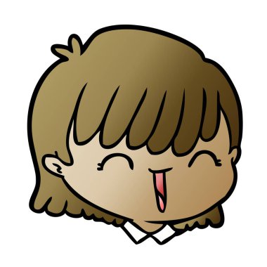 vektör çizim karikatür kadın yüzü