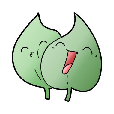 komik karikatür yaprakları vektör çizim