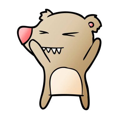 kızgın ayı karikatür vektör çizim