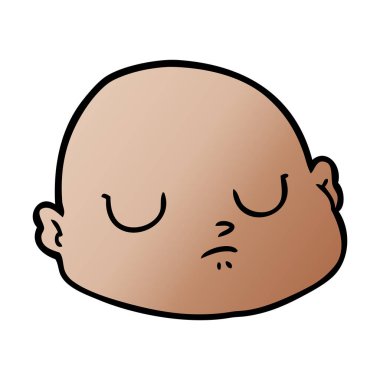 vektör çizim karikatür kel adam 