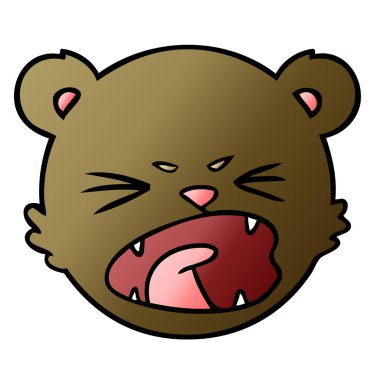 sevimli çizgi oyuncak ayı yüz