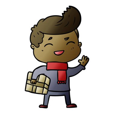 vektör çizim karikatür man gülüyor