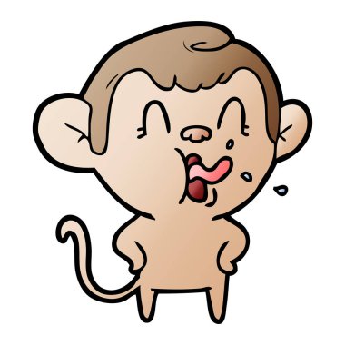 deli karikatür maymun vektör çizim