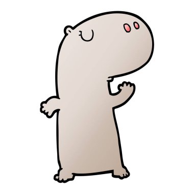 Çizgi film Hippopotamus 'un Vektör İllüstrasyonu