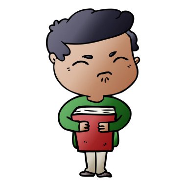 kitap ile rahatsız adam çizgi film