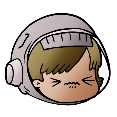 vektör çizim karikatür astronot vurguladı