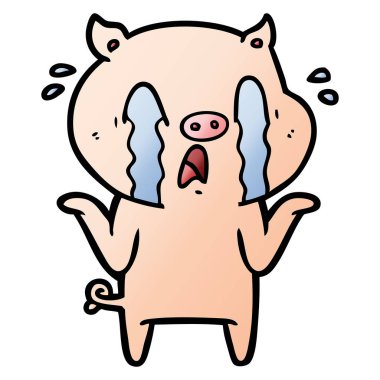 vektör çizim ayı ağlıyor çizgi film