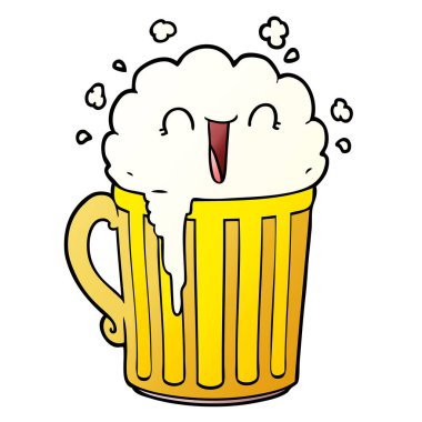 mutlu karikatür kupa bira