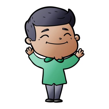 mutlu çizgi film adam vektör çizim