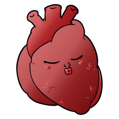 Karikatür kalp çiziminin vektör çizimi