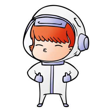 vektör çizim karikatür meraklı astronot