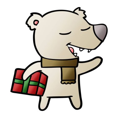 çizgi film ayı ile hediye