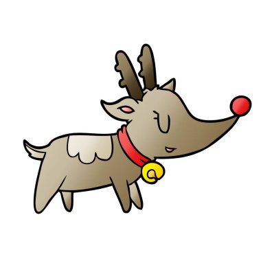 vektör çizim karikatür Noel reindeer