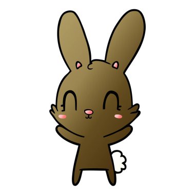 Tatlı çizgi film tavşanının vektör çizimi