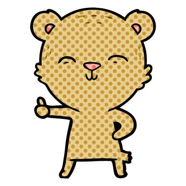 mutlu karikatür ayı vektör çizim