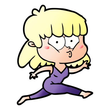 vektör çizim karikatür kadın çalışan