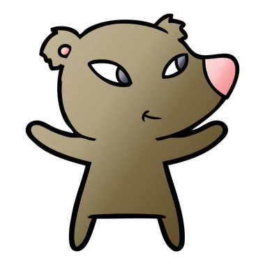 Tatlı çizgi film ayısının vektör çizimi