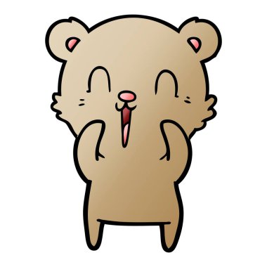 mutlu karikatür ayı vektör çizim