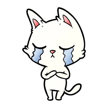 vektör çizim ayı ağlıyor çizgi film