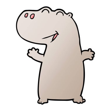 Çizgi film Hippopotamus 'un Vektör İllüstrasyonu
