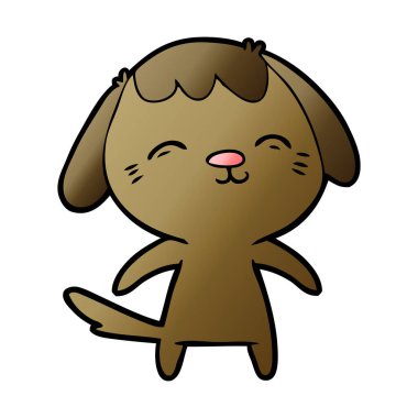 vektör çizim mutlu karikatür köpek