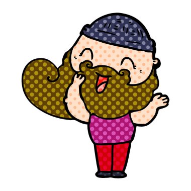 mutlu sakallı adam vektör çizim