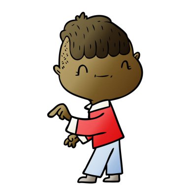 vektör çizim karikatür dostu çocuk