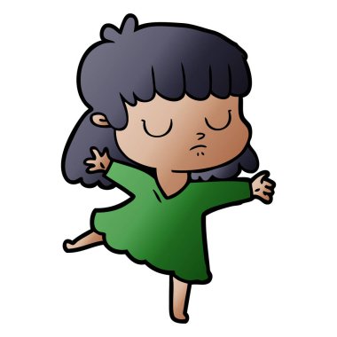 vektör çizim karikatür kayıtsız kadın