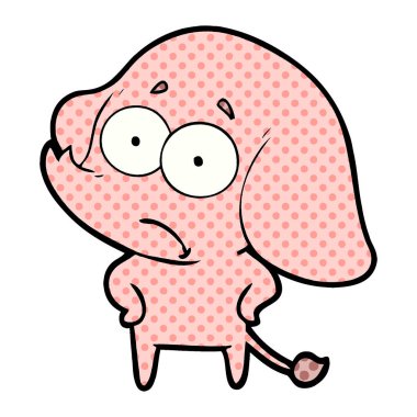 vektör çizim karikatür emin fil