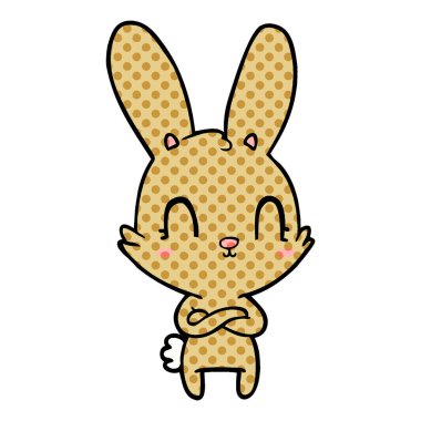 Tatlı çizgi film tavşanının vektör çizimi