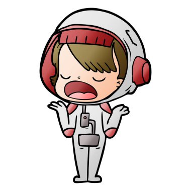  astronot konuşuyor karikatür vektör çizim